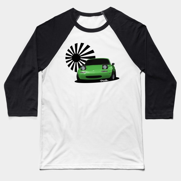 Miata MX-5 NA Green Baseball T-Shirt by Woreth